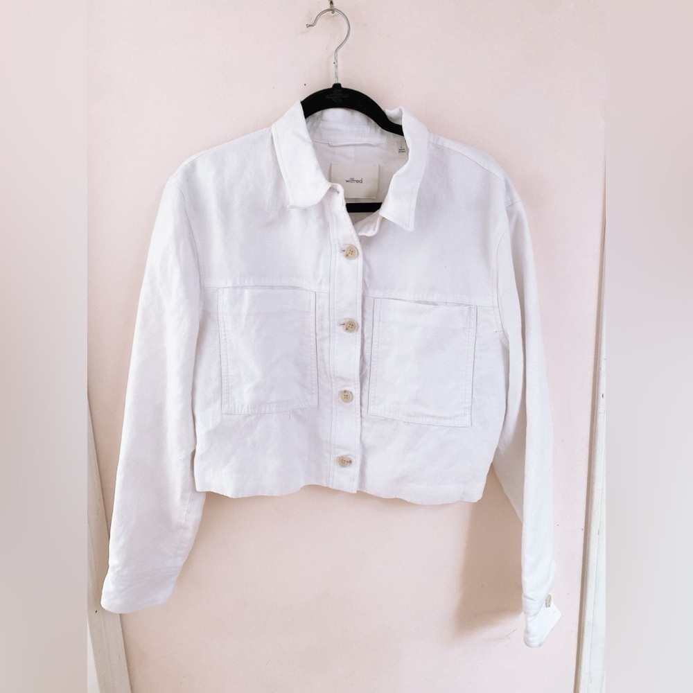 Aritzia Wilfred Little  Cropped Linen Jacket - Picture 3 of 10